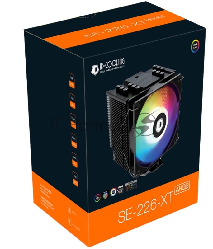 Кулер ID-COOLING SE-226-XT ARGB LGA1700/1200/115X/AM4 (8шт/кор, TDP 250W, PWM, 6 тепл.трубкок + медная база, FAN 120mm, Addressable RGB LED) RET