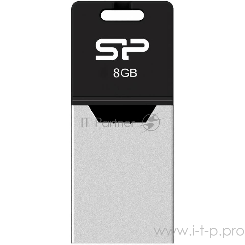 Флеш накопитель 8Gb Silicon Power Mobile X20 OTG, USB 2.0/MicroUSB, Серебристый