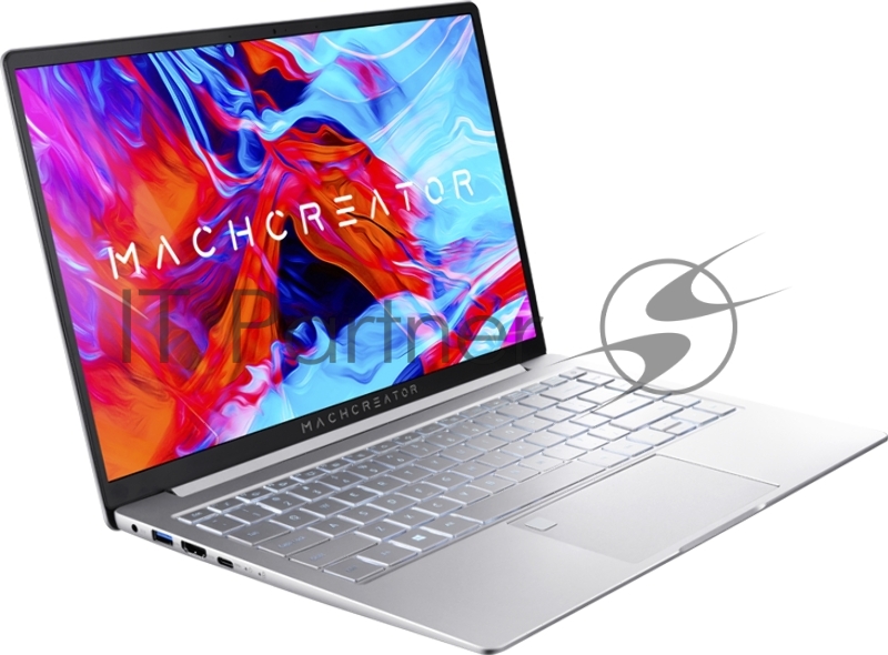 Ноутбук Machenike Machcreator-14 14(1920x1080 IPS 60Hz)/Intel Core i5 11320H(2.5Ghz)/16384Mb/512PCIS Iris Xe Graphics/Cam/BT/WiFi/65WHr/war 1y/1.4kg/silver/DOS + fingerprint, RU white backlight kbd