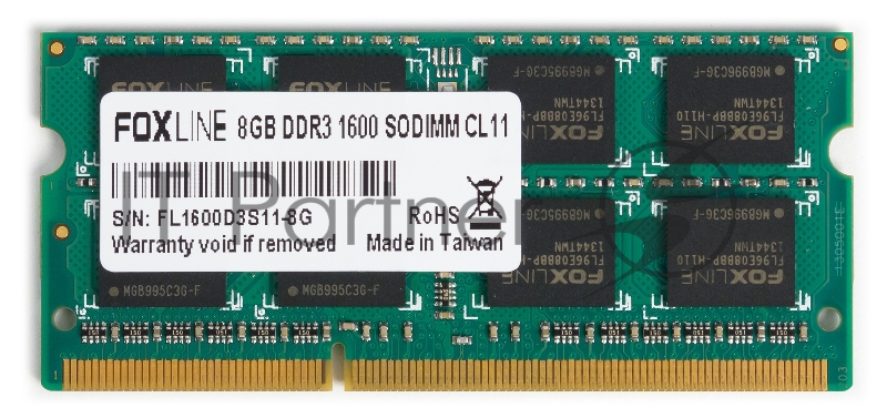 Модуль памяти Foxline SODIMM 8GB 1600 DDR3 CL11 (512*8)