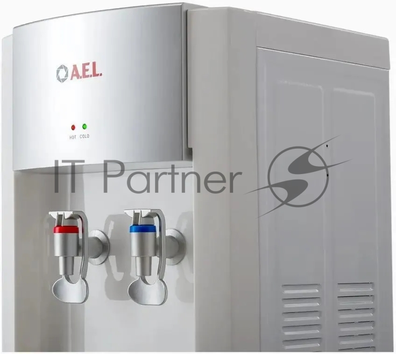 Кулер для воды LD-AEL-28c, напольный, НАГРЕВ/ОХЛАЖДЕНИЕ ЭЛЕКТРОННОЕ, шкафчик 10 л, 2 крана, белый/серебристый, 00257