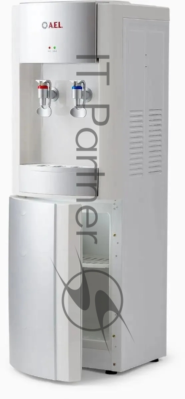 Кулер для воды LD-AEL-28c, напольный, НАГРЕВ/ОХЛАЖДЕНИЕ ЭЛЕКТРОННОЕ, шкафчик 10 л, 2 крана, белый/серебристый, 00257