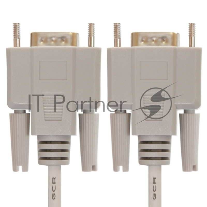Кабель 1.8m 0-модемный Greenconnect COM RS-232 линковочный, DB9/DB9 9M/9M, серый, 30 AWG, GCR-DB902-1.8m