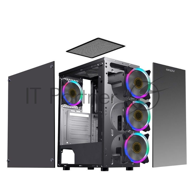 Корпус Ginzzu SL600 FAN LED*4