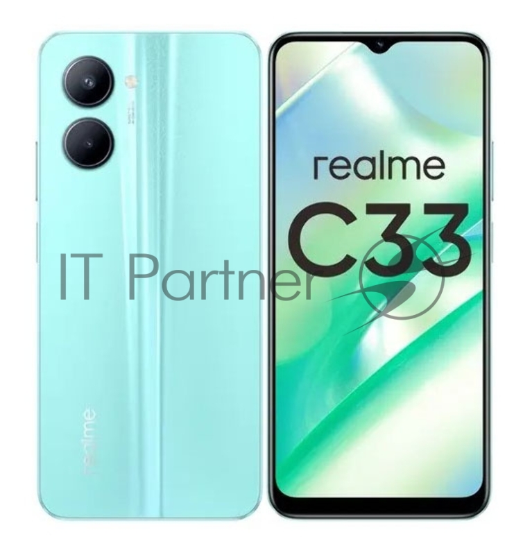 Смартфон Realme C33 64Gb 4Gb синий моноблок 3G 4G 6.5 1600x720 Android 12 50Mpix 802.11 a/b/g/n/ac NFC GPS GSM900/1800 GSM1900 TouchSc