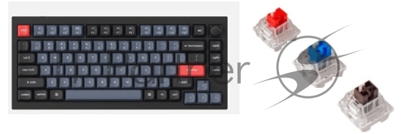 Клавиатура проводная Keychron Q1-M3, RGB подсветка, коричневый свитч, 84 кнопоки, цвет черный