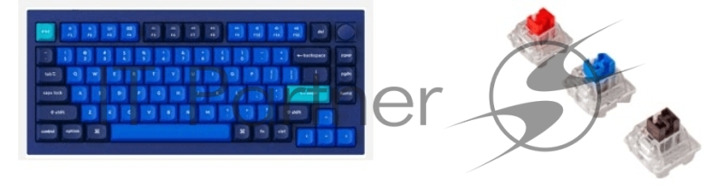 Клавиатура проводная Keychron Q1-O1, RGB подсветка, красный свитч, 84 кнопоки, цвет синий
