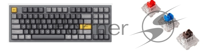 Клавиатура проводная Keychron Q3-N1, RGB подсветка, красный свитч, 87 кнопок, цвет серый