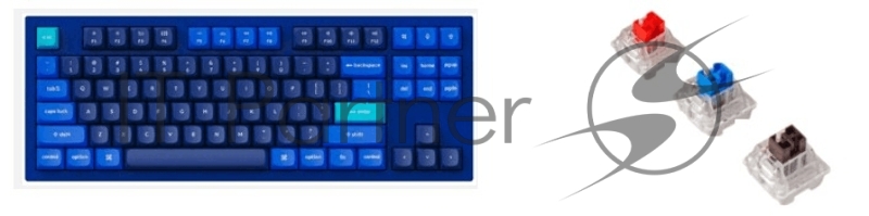Клавиатура проводная Keychron Q3-O1, RGB подсветка, красный свитч, 87 кнопок, цвет синий