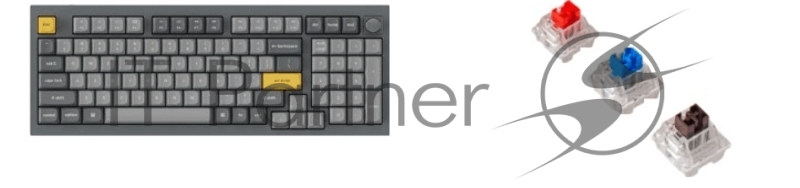 Клавиатура проводная Keychron Q5-N3, RGB подсветка, коричневый свитч, 100 кнопок, цвет серый