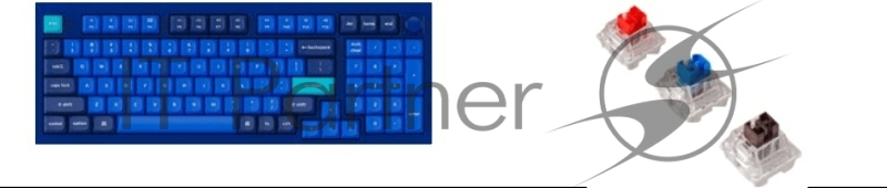 Клавиатура проводная Keychron Q5-O3, RGB подсветка, коричневый свитч, 100 кнопок, цвет синий