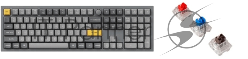 Клавиатура проводная Keychron Q6-N1, RGB подсветка, красный свитч, 104 кнопоки, цвет серый