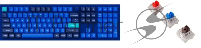 Клавиатура проводная Keychron Q6-O2, RGB подсветка, синий свитч, 104 кнопоки, цвет синий