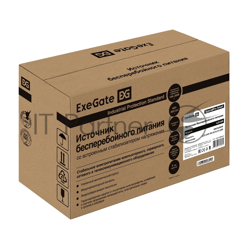 ИБП ExeGate SpecialPro Smart LLB-900.LCD.AVR.1SH.2C13.RJ.USB <900VA/500W, LCD, AVR, 1*Schuko+2*C13, RJ45/11,USB, металлический корпус, Black>