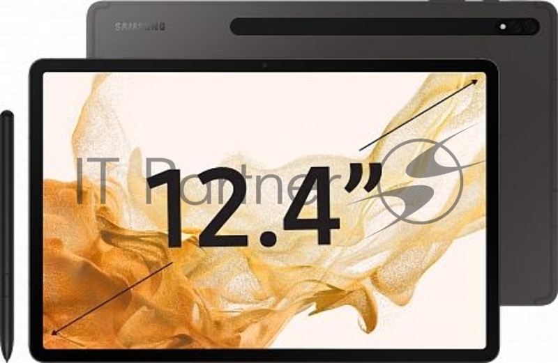 Планшет Samsung Galaxy Tab S8+ SM-X806 Snapdragon 898 2.99 8C RAM8Gb ROM128Gb 12.4 Super AMOLED 2800x1752 3G 4G Android 12 серебристый 13Mpix 12Mpix BT GPS WiFi Touch microSD 1Tb 10090mAh 8hr