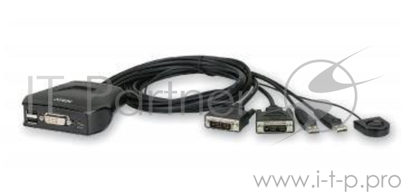 Переключатель KVM ATEN CS22D-A7 KVM-переключатель, DVI-D+KBD+MOUSE, 1) 2 блока/порта/port USB, со в
