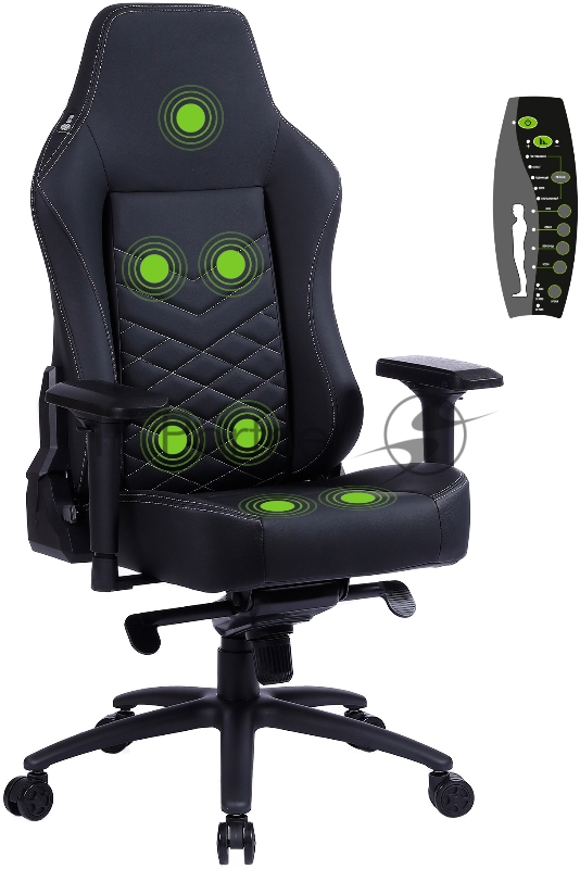 Кресло игровое Cactus CS-CHR-0112BL-M черный с подголов.