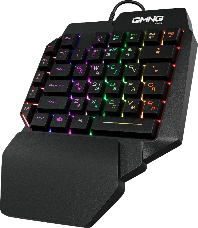 Игровой блок Оклик GMNG 705GK черный USB for gamer LED (подставка для запястий)