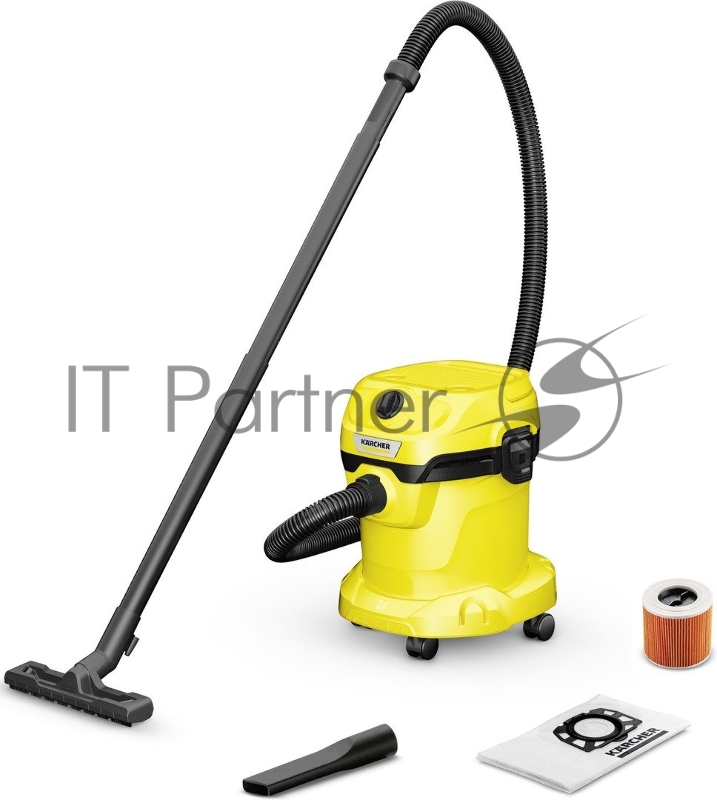 Строительный пылесос Karcher WD 2 Plus V-15/6/18/C 1000Вт (уборка: сухая/сбор воды) желтый