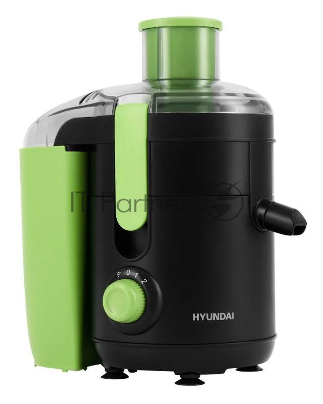 Соковыжималка центробежная Hyundai HY-JE1625 500Вт рез.сок.:400мл. черный/зеленый