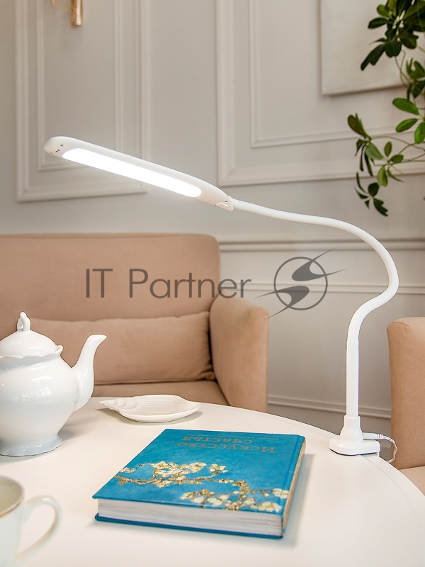 Светильник Lucia Fleksa PRO (L575) настольный на струбцине белый 9Вт