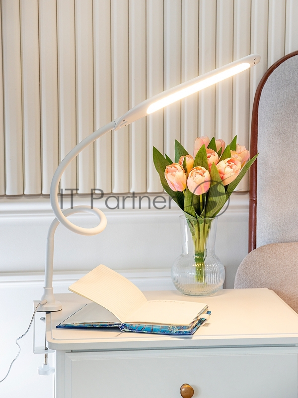 Светильник Lucia Fleksa PRO (L575) настольный на струбцине белый 9Вт