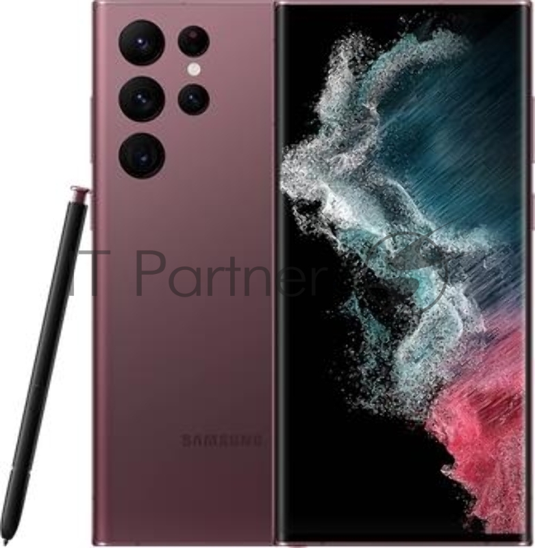 Смартфон Samsung SM-S908E Galaxy S22 Ultra 256Gb 12Gb красный моноблок 3G 4G 2Sim 6.8 Android 12 802.11 a/b/g/n/ac/ax NFC GPS TouchSc