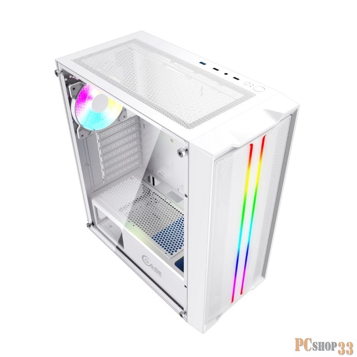 Корпус Powercase Mistral Evo White, Tempered Glass, 1x 120mm PWM ARGB fan + ARGB Strip + 3x 120mm PWM non LED fan, белый, ATX (CMIEW-F4S)