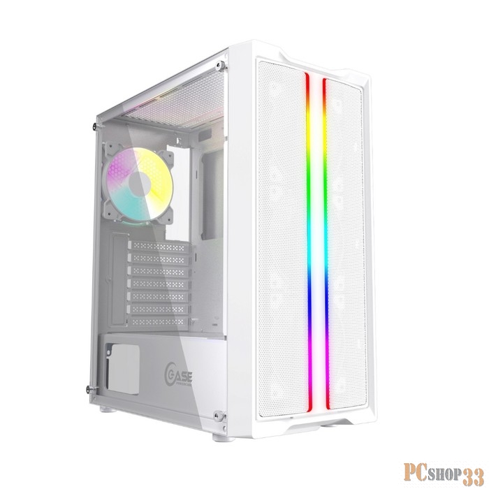 Корпус Powercase Mistral Evo White, Tempered Glass, 1x 120mm PWM ARGB fan + ARGB Strip + 3x 120mm PWM non LED fan, белый, ATX (CMIEW-F4S)