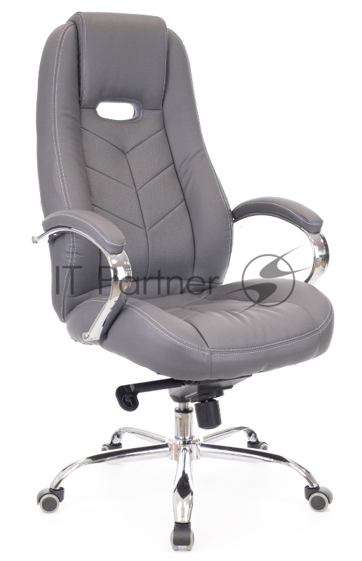 Офисное кресло Everprof Drift M серое (экокожа, хром, ролики, Мультиблок)
