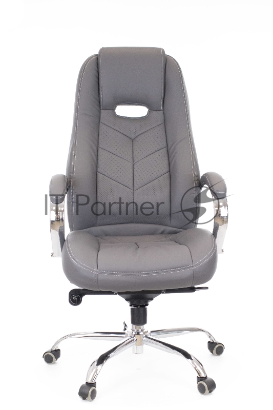Офисное кресло Everprof Drift M серое (экокожа, хром, ролики, Мультиблок)