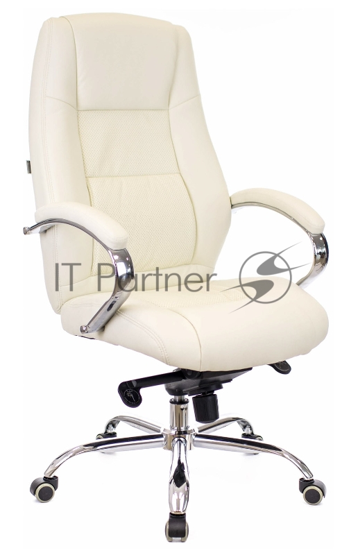 Офисное кресло Everprof Kron M бежевое (экокожа, хром, ролики, Мультиблок)