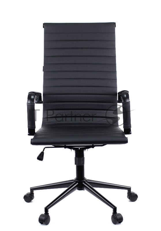 Офисное кресло Everprof Rio Black T чёрное (экокожа, чёрная сталь, ролики, ТопГан)