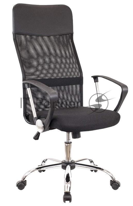 Офисное кресло Everprof Ultra T чёрное (Акриловая сетка, ткань, хром, ролики, ТопГан)