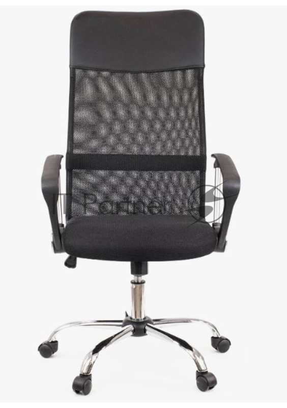 Офисное кресло Everprof Ultra T чёрное (Акриловая сетка, ткань, хром, ролики, ТопГан)