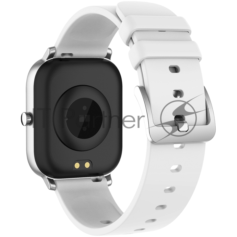 Смарт-часы Smart watch, 1.3inches TFT full touch screen, Zinic+plastic body, IP67 waterproof, multi-sport mode, compatibility with iOS and android, Silver body with white silicon belt, Host: 43*37*9mm, Strap: 230x20mm, 45g