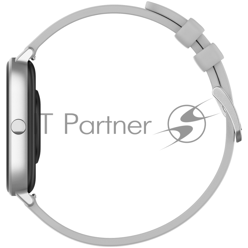 Смарт-часы Smart watch, 1.3inches TFT full touch screen, Zinic+plastic body, IP67 waterproof, multi-sport mode, compatibility with iOS and android, Silver body with white silicon belt, Host: 43*37*9mm, Strap: 230x20mm, 45g