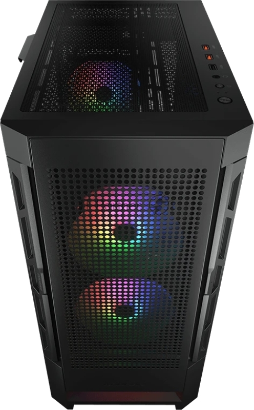 Корпус Cougar Airface RGB Black, 2х140мм + 1x120mm ARGB Fan, ARGB Fan Hub, без БП, черный, ATX