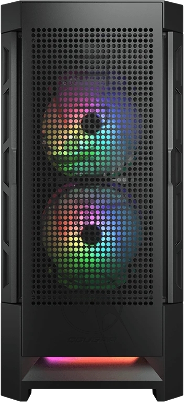 Корпус Cougar Airface RGB Black, 2х140мм + 1x120mm ARGB Fan, ARGB Fan Hub, без БП, черный, ATX