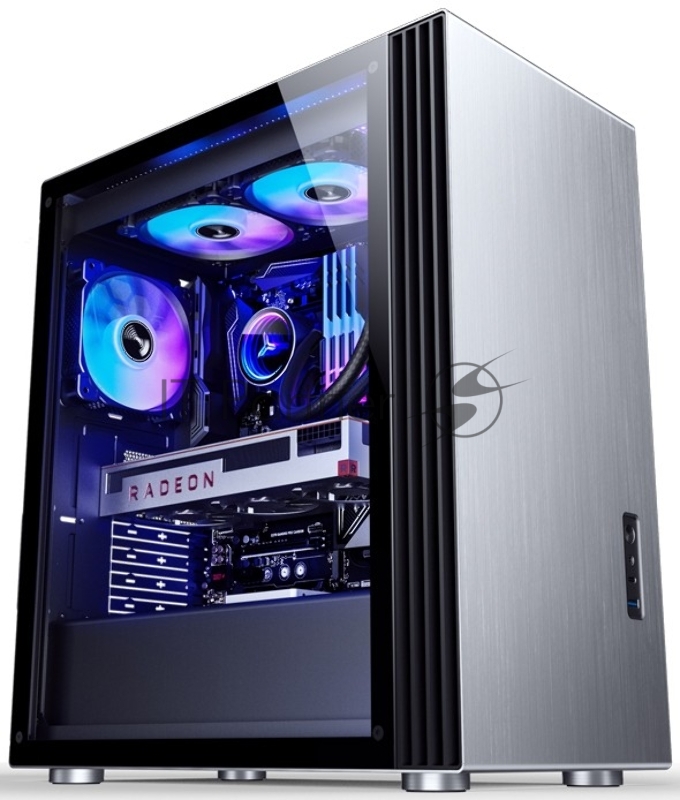 Корпус JONSBO U6 Silver без БП, боковые панели из закаленного стекла, mini-ITX, micro-ATX, ATX, серебристый