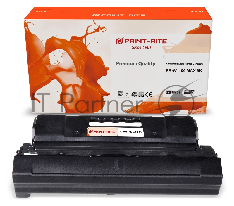 Картридж лазерный Print-Rite TFHB6DBPU1J PR-W1106 MAX W1106 MAX черный (9000стр.) для HP Laser 107a/107r/107w/135a MFP/135r MFP/135w MFP/137fnw MFP