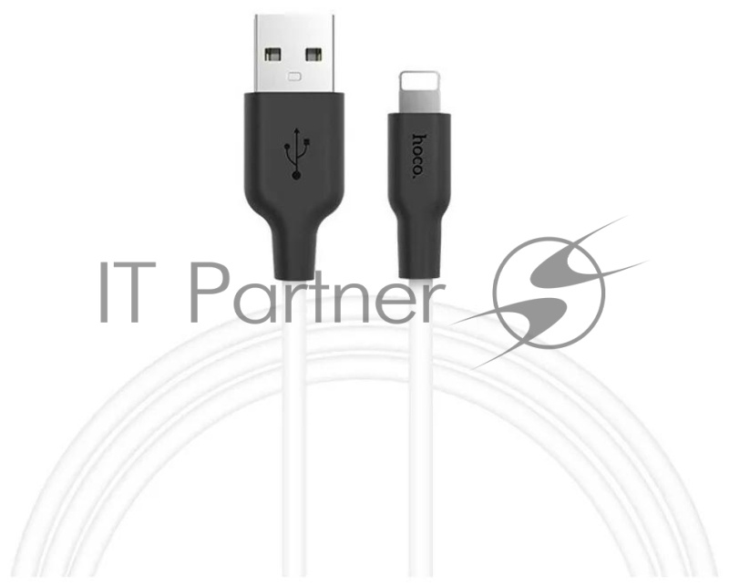 Кабель USB HOCO X21 Plus Silicone, USB - Lightning, 2.4А, 2м, белый
