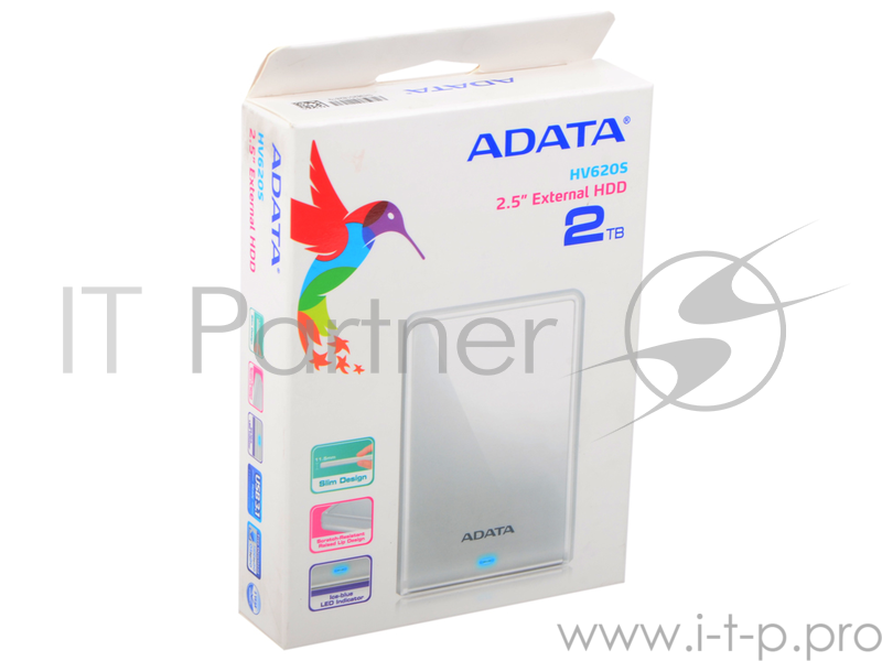 Внешний жесткий диск 2TB A-DATA HV620S, 2,5 , USB 3.0, Slim, белый