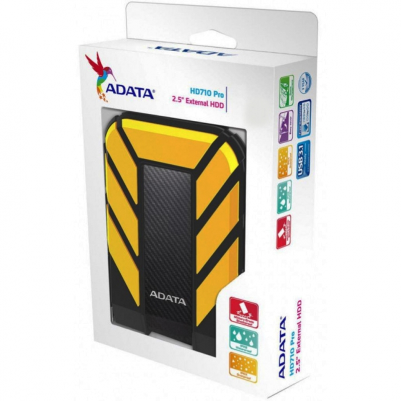 Внешний жесткий диск 2TB A-DATA HD710 Pro, 2,5 , USB 3.0, желтый
