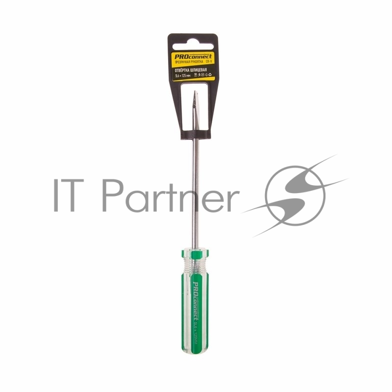 Отвертка шлицевая SL 6х125 мм, прозрачная рукоятка PROconnect