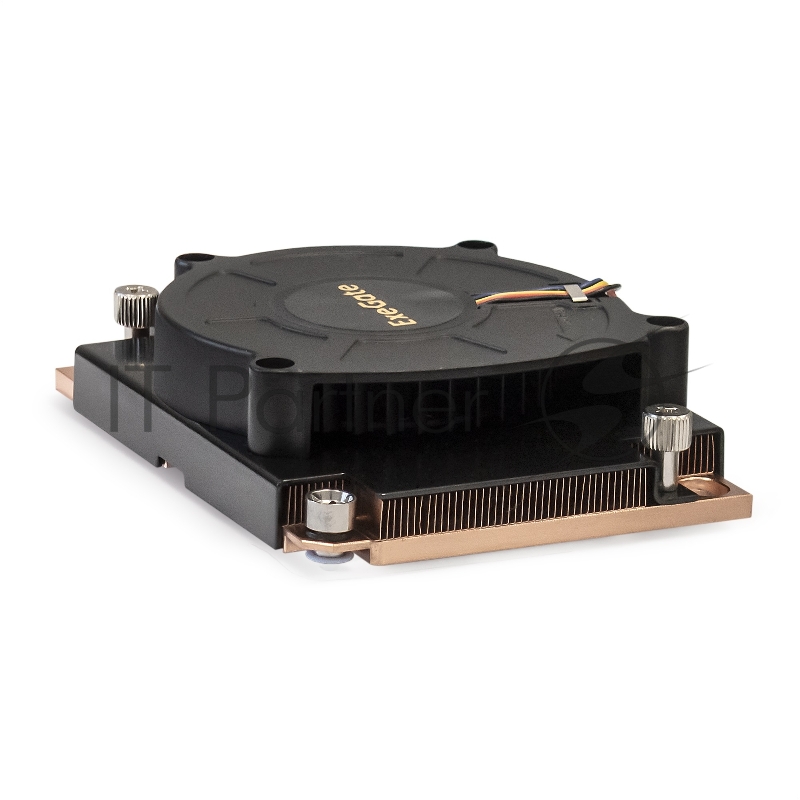 Кулер ExeGate EX293438RUS ESNK-P0067APS4.PWM.1U.3647.Cu (радиальный (улитка), медный, 1U, 3 тепл. трубки, LGA3647, TDP 165W, Fan 80mm, PWM, 1500-6600RPM, 2 ball bearing, 4pin, 64db, на винтах, с термопастой, Retail box)