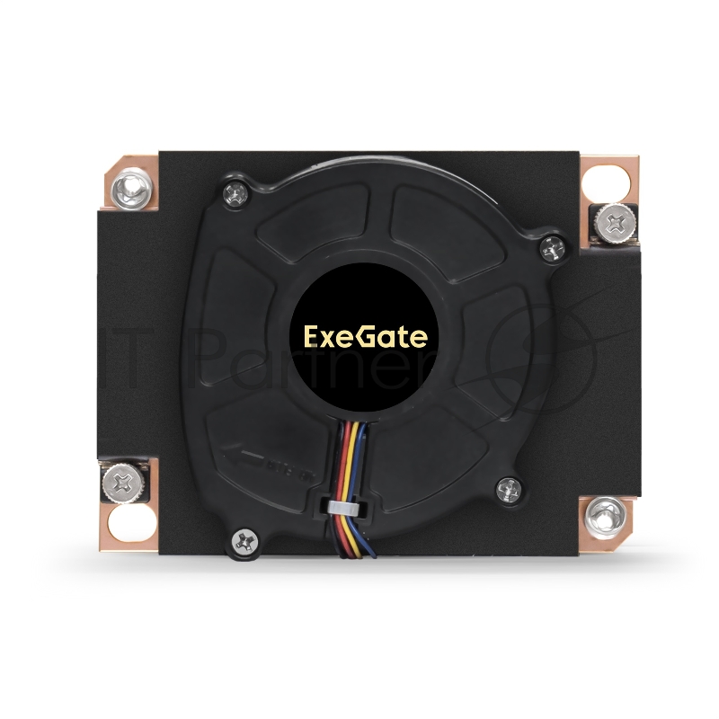 Кулер ExeGate EX293438RUS ESNK-P0067APS4.PWM.1U.3647.Cu (радиальный (улитка), медный, 1U, 3 тепл. трубки, LGA3647, TDP 165W, Fan 80mm, PWM, 1500-6600RPM, 2 ball bearing, 4pin, 64db, на винтах, с термопастой, Retail box)