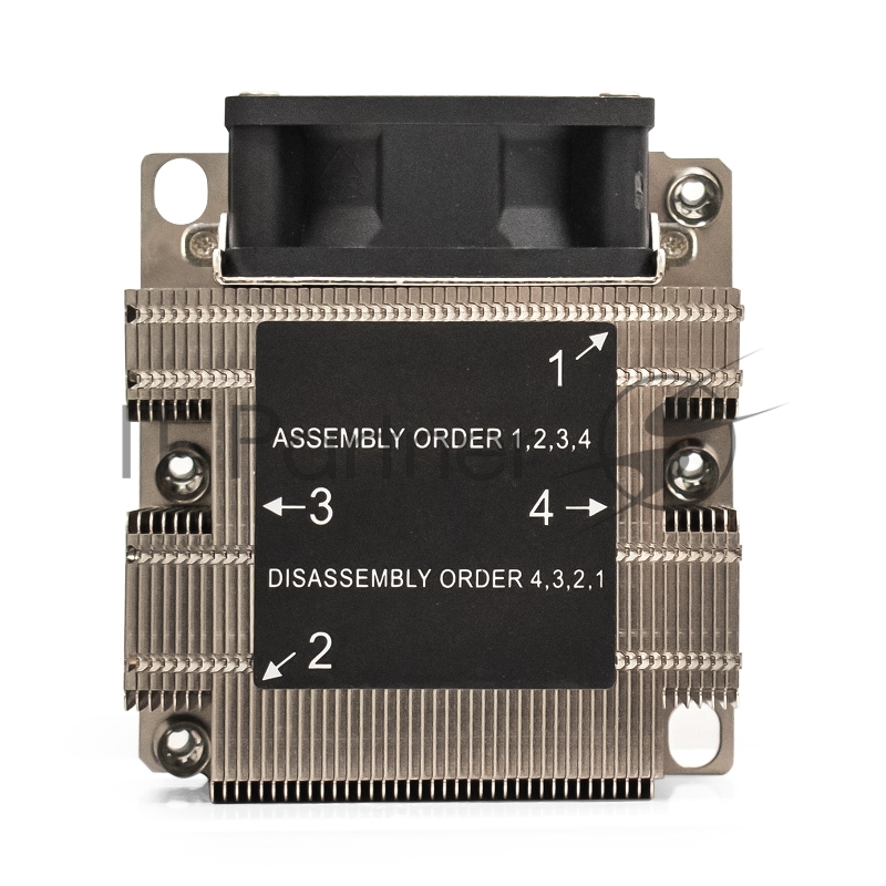 Кулер ExeGate EX293439RUS ESNK-P0068AP4.PWM.2U.3647.Cu (Al+Cu, 2U, 4 тепл. трубки, LGA3647, TDP 205W, PWM, 2100-6800RPM, 2 ball bearing, 4pin, 52db, 430г, на винтах, с термопастой, Retail box)