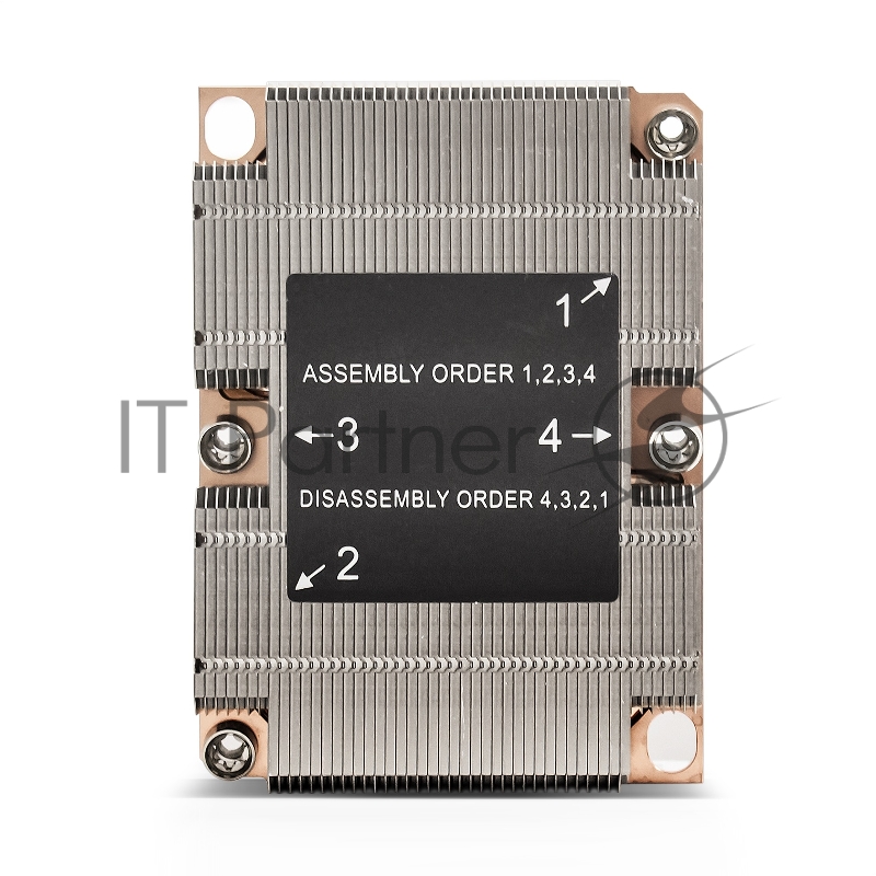 Радиатор для процессора ExeGate EX293447RUS ESNK-P0067PS.1U.3647.Cu (Al+Cu, 1U, 2 тепл. трубки, LGA3647, TDP 165W, 230г, на винтах, с термопастой, Retail box)