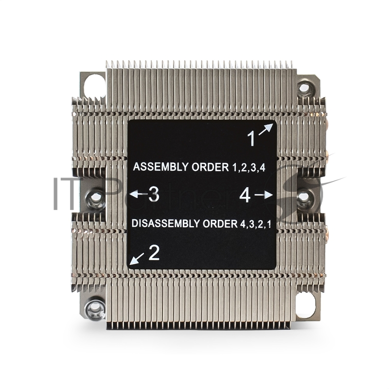 Радиатор для процессора ExeGate EX293448RUS ESNK-P0068P.2U.3647.Cu (Al+Cu, 2U, 4 тепл. трубки, LGA3647, TDP 205W, 390г, на винтах, с термопастой, Retail box)